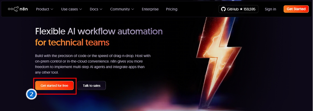 Bước 2: Nhất Nút Get Started để đăng Ký Mới Tài Khoản